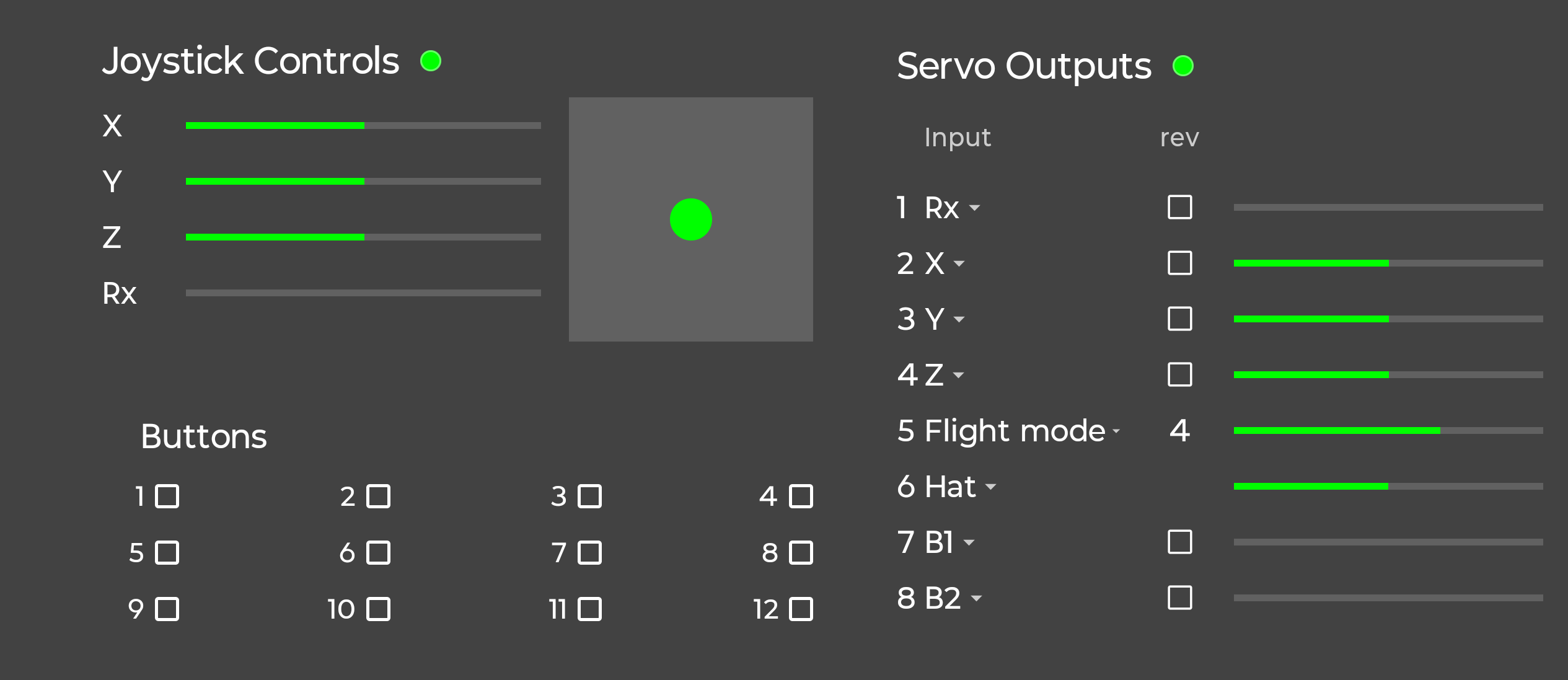 User Interface Joystick2PPM