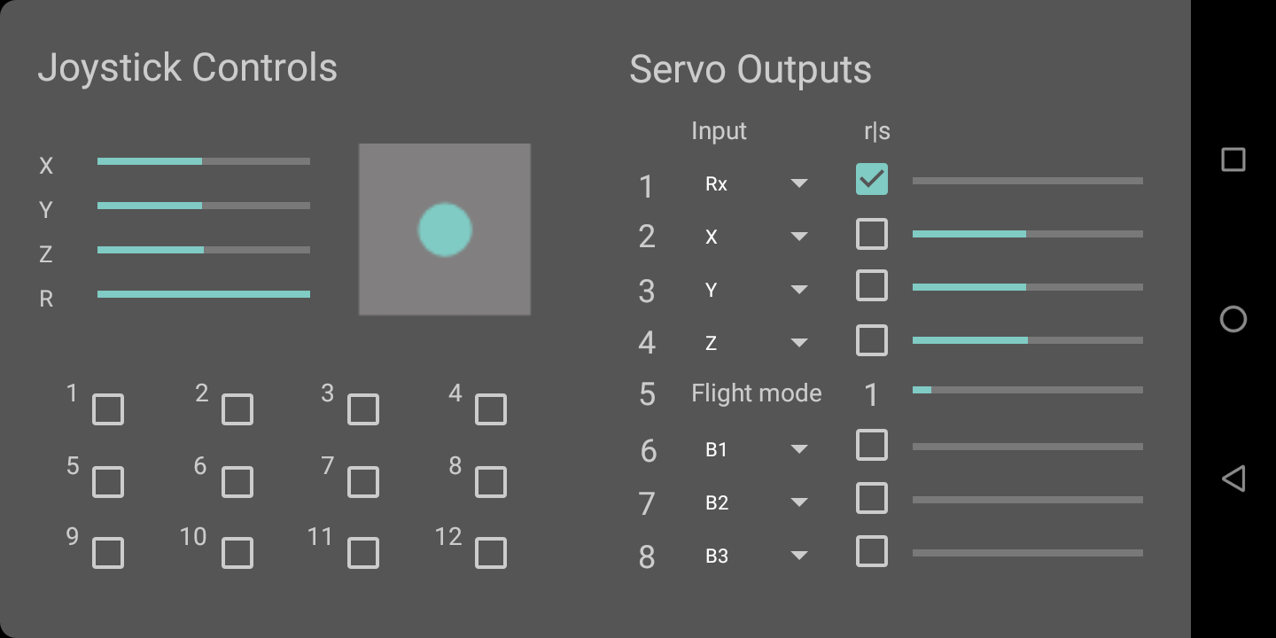 User inrerface of Joystick4UAV